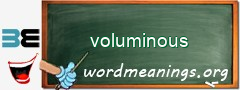 WordMeaning blackboard for voluminous